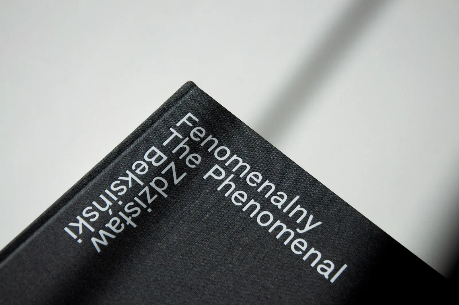 Fragment okładki katalogu „Fenomenalny. Zdzisław Beksiński” z typografią.