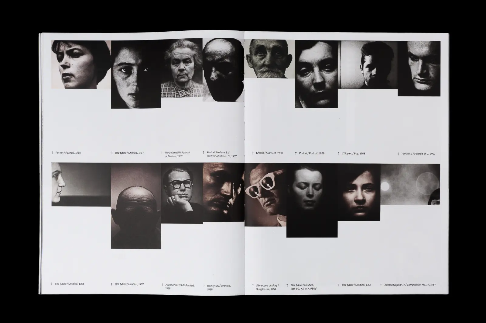 Rokładówka książki z dwoma rzędami kilkunastu portretów.