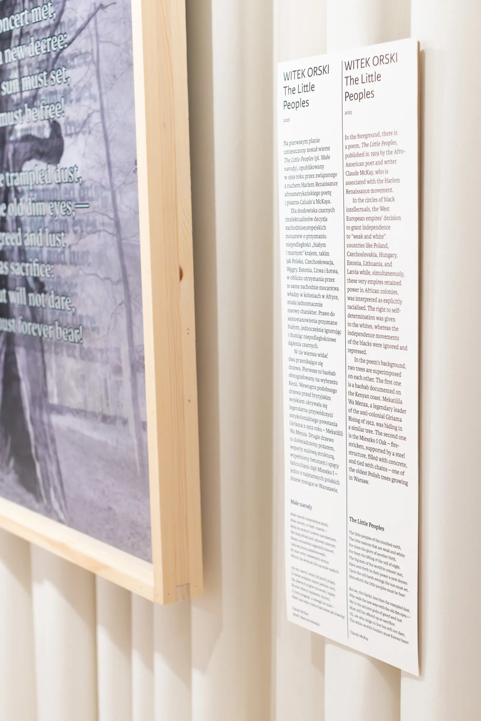 View of the exhibition. Photo and description sheet.